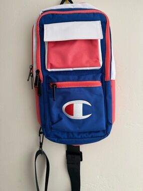 Champion Blue, White & Coral Crossbody Sling Bag